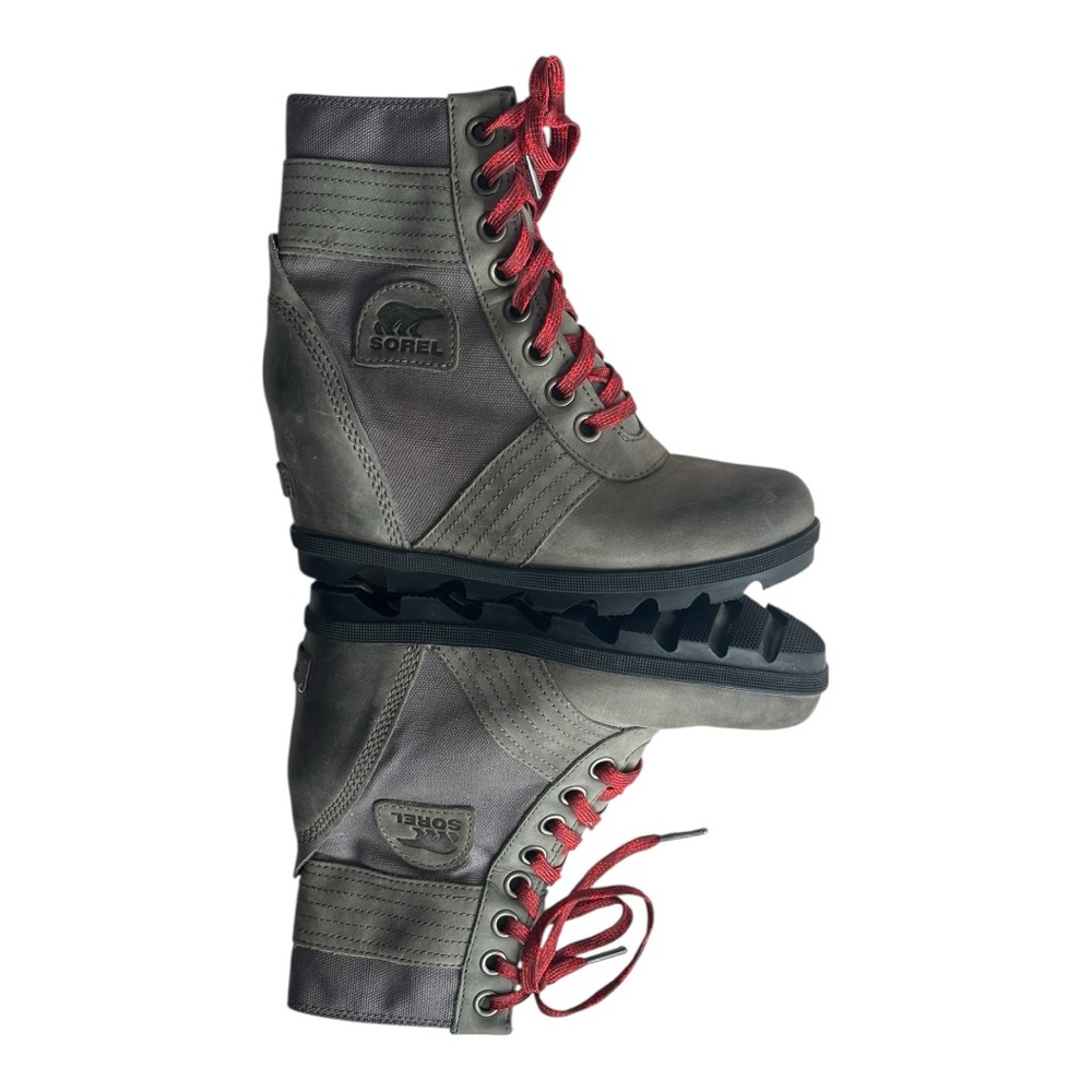 Sorel Lexie Wedge waterproof upper lace up in Quarry grey color | Size 7 - Picture 7 of 16